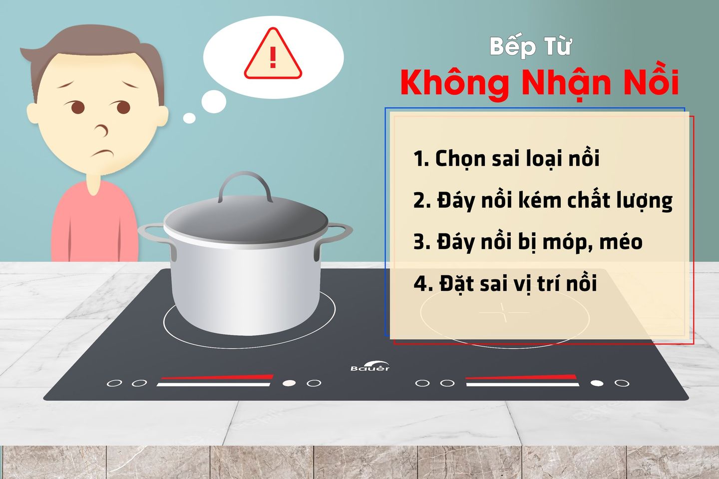 Nguyên nhân bếp từ không nhận nồi